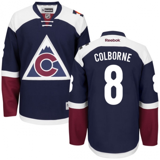 Women's Reebok Colorado Avalanche 8 Joe Colborne Authentic Blue Third NHL Jersey