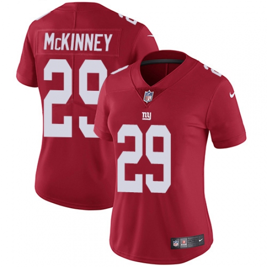 Women's New York Giants 29 Xavier McKinney Red Alternate Stitched Vapor Untouchable Limited Jersey