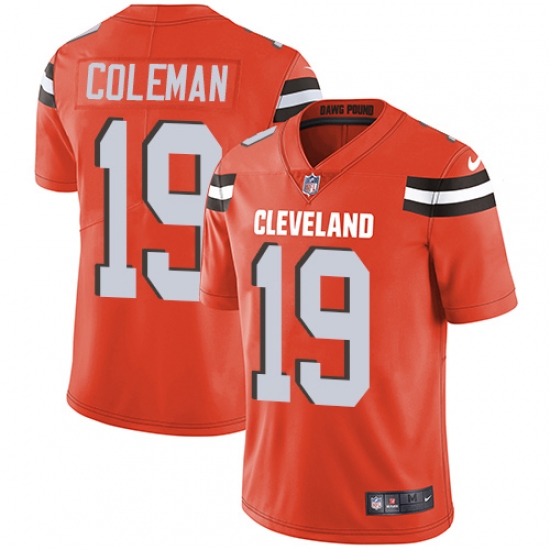 Youth Nike Cleveland Browns 19 Corey Coleman Orange Alternate Vapor Untouchable Limited Player NFL Jersey