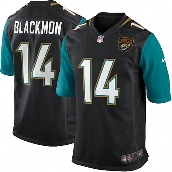 Men's Nike Jacksonville Jaguars 14 Justin Blackmon Game Black Alternate NFL Jersey