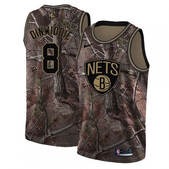 Youth Nike Brooklyn Nets 8 Spencer Dinwiddie Swingman Camo Realtree Collection NBA Jersey