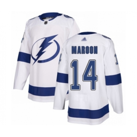 Men's Tampa Bay Lightning 14 Patrick Maroon Authentic White Away Hockey Jersey