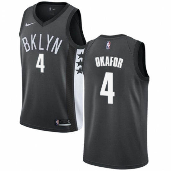 Youth Nike Brooklyn Nets 4 Jahlil Okafor Swingman Gray NBA Jersey Statement Edition