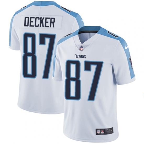 Youth Nike Tennessee Titans 87 Eric Decker White Vapor Untouchable Limited Player NFL Jersey