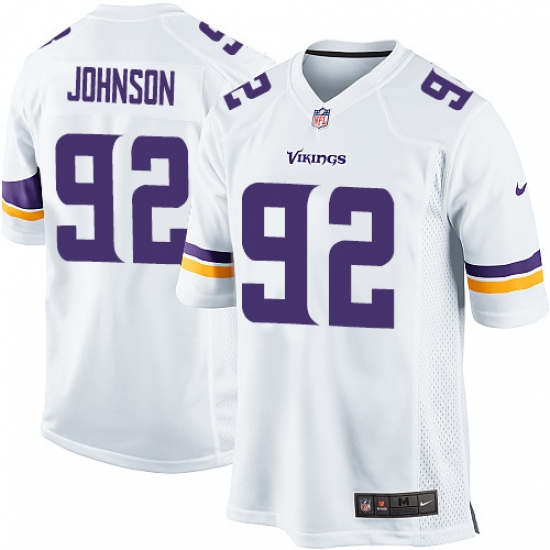 Men's Nike Minnesota Vikings 92 Tom Johnson Game White NFL Jersey
