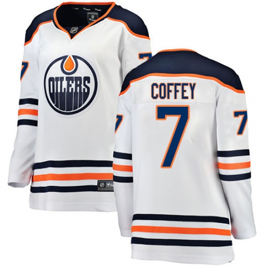 Women's Edmonton Oilers 7 Paul Coffey Authentic White Away Fanatics Branded Breakaway NHL Jersey