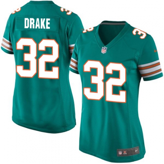 Women's Nike Miami Dolphins 32 Kenyan Drake Game Aqua Green Alternate NFL Jersey