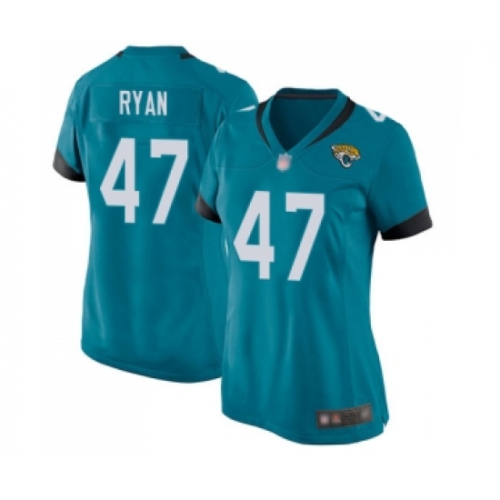 Women's Jacksonville Jaguars 47 Jake Ryan Game Teal Green Alternate Football Jersey