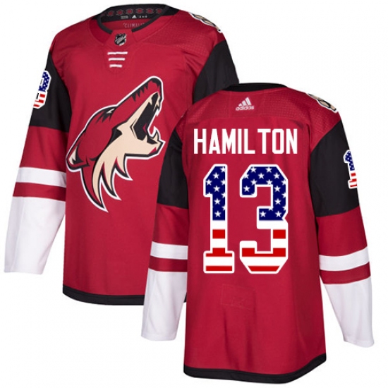 Youth Adidas Arizona Coyotes 13 Freddie Hamilton Authentic Red USA Flag Fashion NHL Jersey