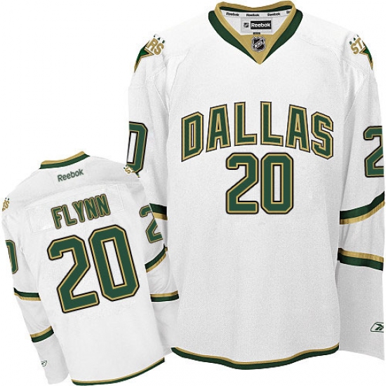 Men's Reebok Dallas Stars 20 Brian Flynn Authentic White Third NHL Jersey