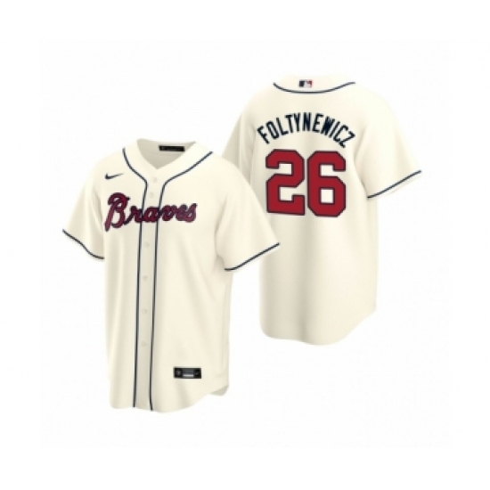 Youth Atlanta Braves 26 Mike Foltynewicz Nike Cream 2020 Replica Alternate Jersey