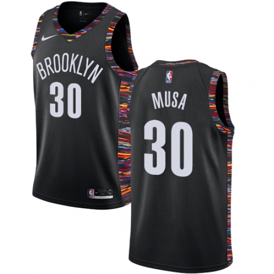 Youth Nike Brooklyn Nets 30 Dzanan Musa Swingman Black NBA Jersey - 2018 19 City Edition