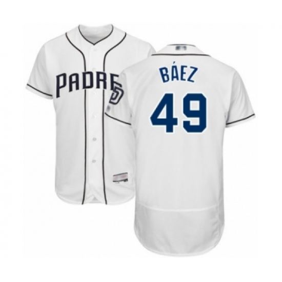 Men's San Diego Padres 49 Michel Baez White Home Flex Base Authentic Collection Baseball Player Jersey