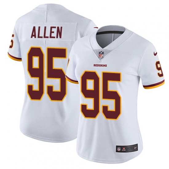 Women's Nike Washington Redskins 95 Jonathan Allen White Vapor Untouchable Limited Player NFL Jersey