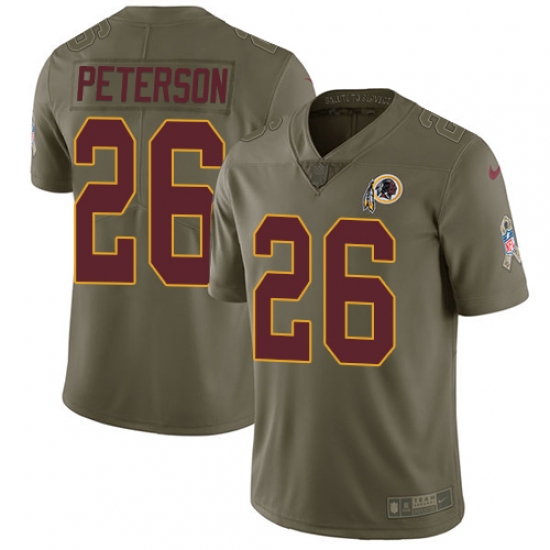 Men's Nike Washington Redskins 26 Adrian Peterson Limited Olive 2017 Salute to Service NFL Jersey