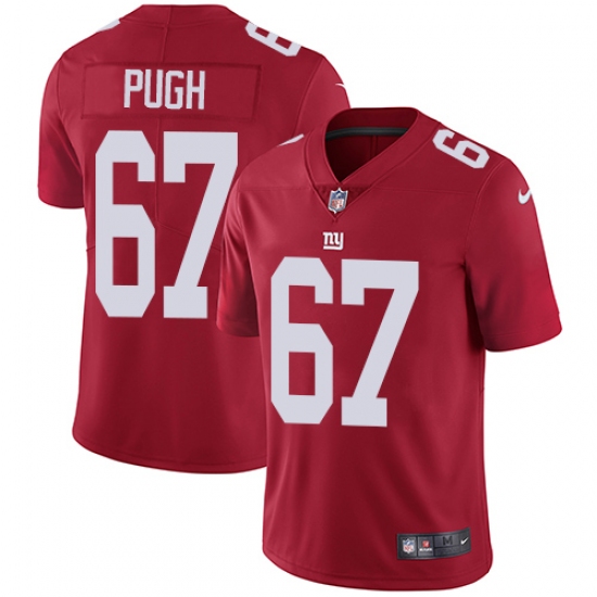 Men's Nike New York Giants 67 Justin Pugh Red Alternate Vapor Untouchable Limited Player NFL Jersey