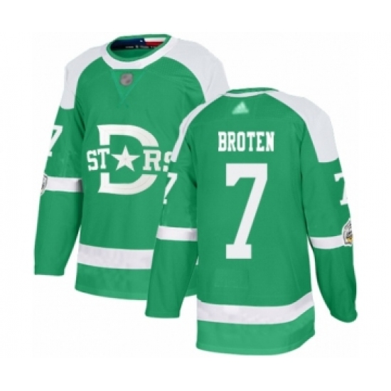 Men's Dallas Stars 7 Neal Broten Authentic Green 2020 Winter Classic Hockey Jersey