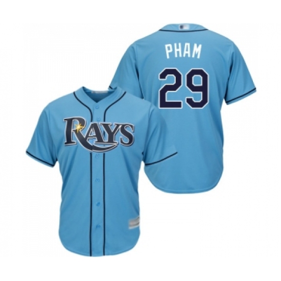 Youth Tampa Bay Rays 29 Tommy Pham Replica Light Blue Alternate 2 Cool Base Baseball Jersey