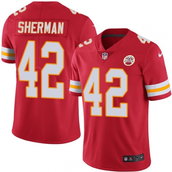 Youth Nike Kansas City Chiefs 42 Anthony Sherman Red Team Color Vapor Untouchable Limited Player NFL Jersey