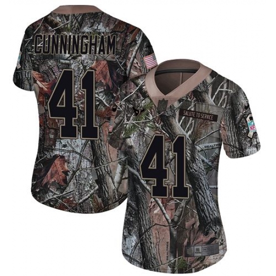 Women's Nike Houston Texans 41 Zach Cunningham Limited Camo Rush Realtree NFL Jersey