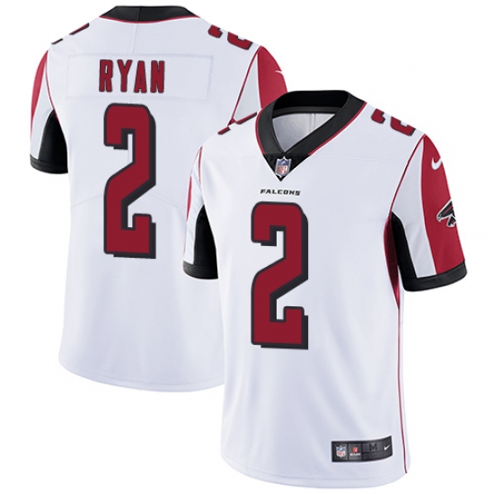 Men's Nike Atlanta Falcons 2 Matt Ryan White Vapor Untouchable Limited Player NFL Jersey