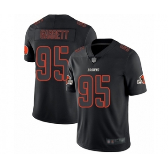 Men's Cleveland Browns 95 Myles Garrett Limited Black Rush Impact Football Jersey