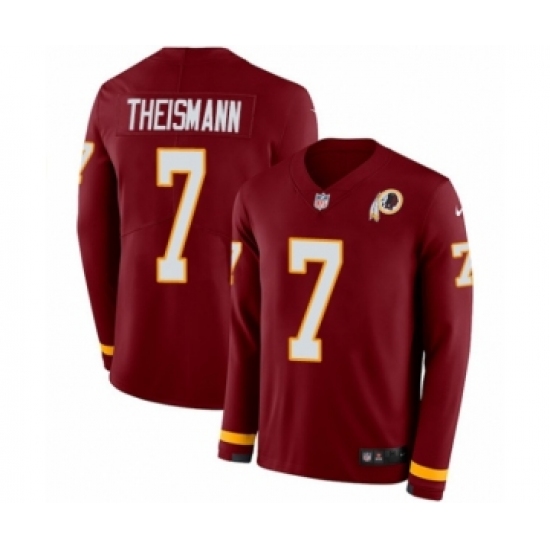 Men's Nike Washington Redskins 7 Joe Theismann Limited Burgundy Therma Long Sleeve NFL Jersey