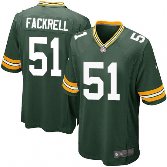 Men's Nike Green Bay Packers 51 Kyler Fackrell Game Green Team Color NFL Jersey