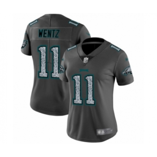 Women's Philadelphia Eagles 11 Carson Wentz Limited Gray Static Fashion Football Jersey