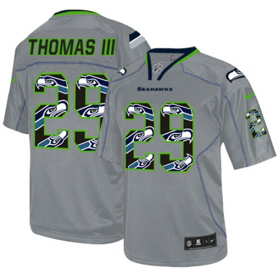 Men's Nike Seattle Seahawks 29 Earl Thomas III Elite New Lights Out Grey NFL Jersey