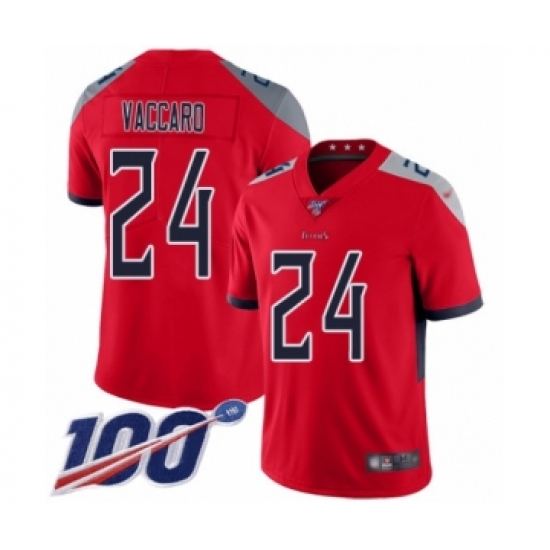 Youth Tennessee Titans 24 Kenny Vaccaro Limited Red Inverted Legend 100th Season Football Jersey