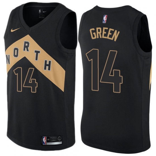 Men's Nike Toronto Raptors 14 Danny Green Swingman Black NBA Jersey - City Edition