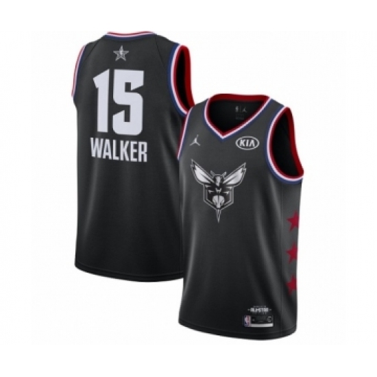 Men's Jordan Charlotte Hornets 15 Kemba Walker Swingman Black 2019 All-Star Game Basketball Jersey