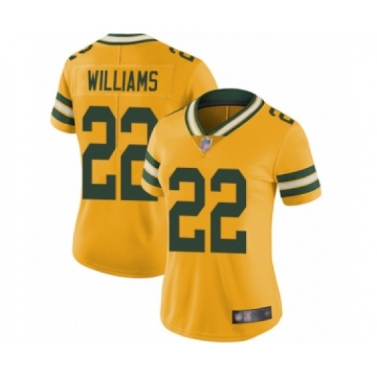 Women's Green Bay Packers 22 Dexter Williams Limited Gold Rush Vapor Untouchable Football Jersey