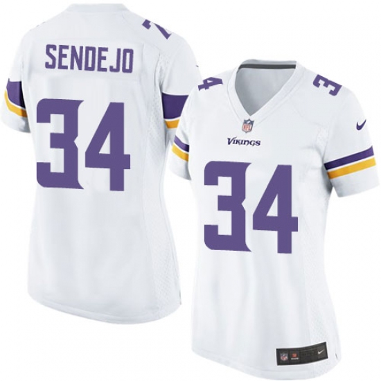 Women's Nike Minnesota Vikings 34 Andrew Sendejo Game White NFL Jersey