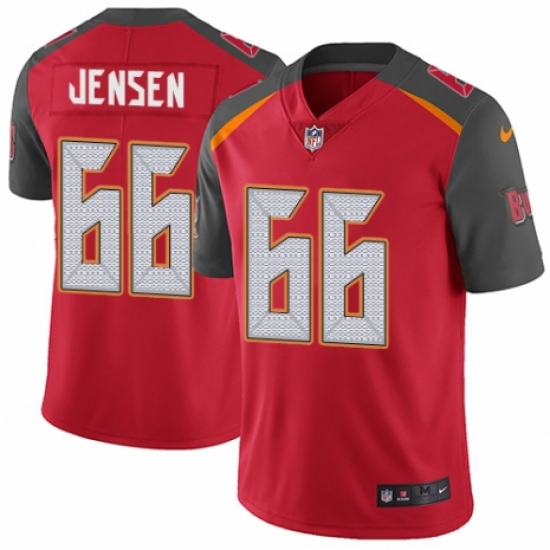 Men's Nike Tampa Bay Buccaneers 66 Ryan Jensen Red Team Color Vapor Untouchable Limited Player NFL Jersey