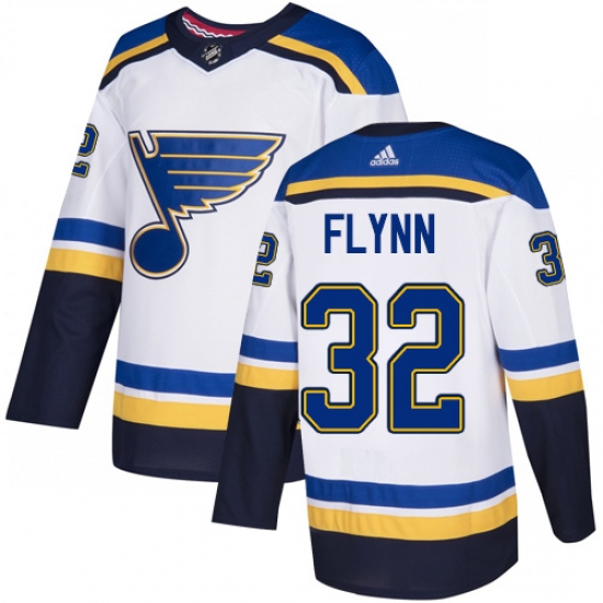 Youth Adidas St. Louis Blues 32 Brian Flynn Authentic White Away NHL Jersey