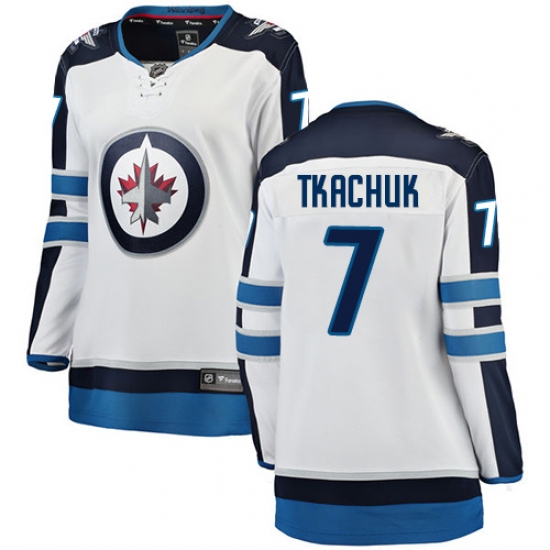 Women's Winnipeg Jets 7 Keith Tkachuk Fanatics Branded White Away Breakaway NHL Jersey