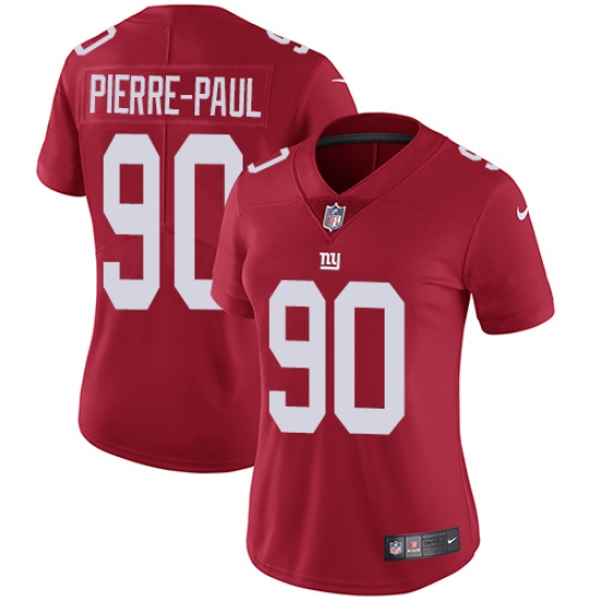 Women's Nike New York Giants 90 Jason Pierre-Paul Elite Red Alternate NFL Jersey