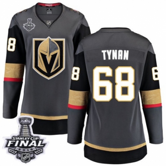 Women's Vegas Golden Knights 68 T.J. Tynan Authentic Black Home Fanatics Branded Breakaway 2018 Stanley Cup Final NHL Jersey