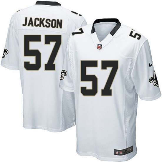 Men's Nike New Orleans Saints 57 Rickey Jackson Game White NFL Jersey