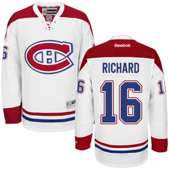 Men's Reebok Montreal Canadiens 16 Henri Richard Authentic White Away NHL Jersey