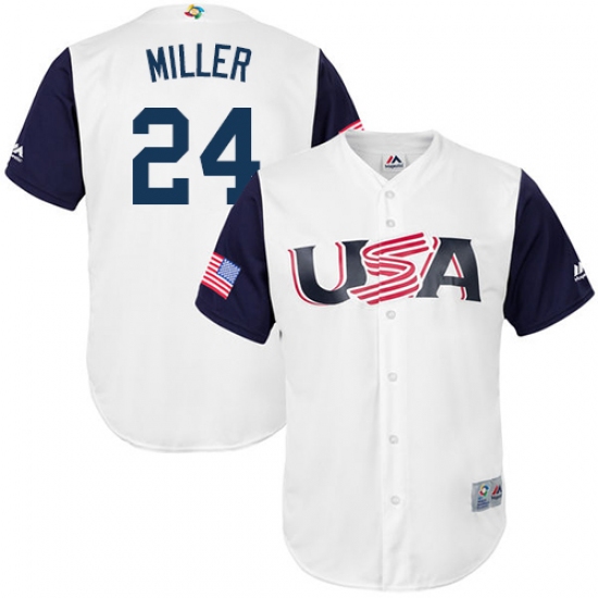 Men's USA Baseball Majestic 24 Andrew Miller White 2017 World Baseball Classic Replica Team Jersey