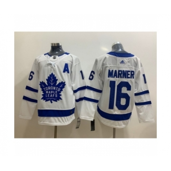 Men's Toronto Maple Leafs 16 Mitchell Marner White With A Patch Adidas Stitched NHL Jersey