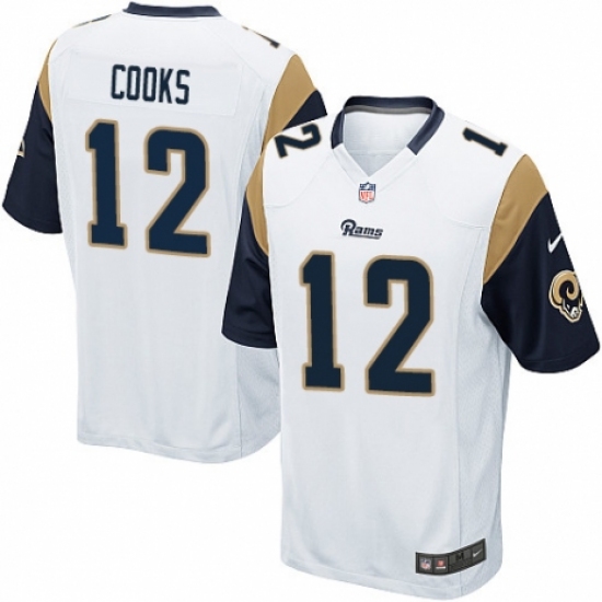 Men's Nike Los Angeles Rams 12 Brandin Cooks Game White NFL Jersey