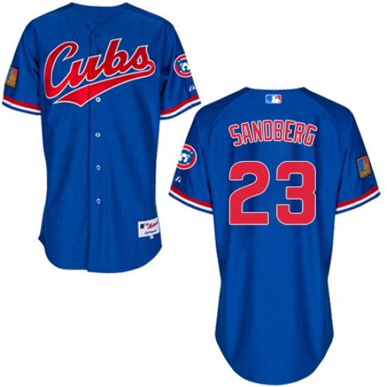 Men's Majestic Chicago Cubs 23 Ryne Sandberg Authentic Royal Blue 1994 Turn Back The Clock MLB Jersey