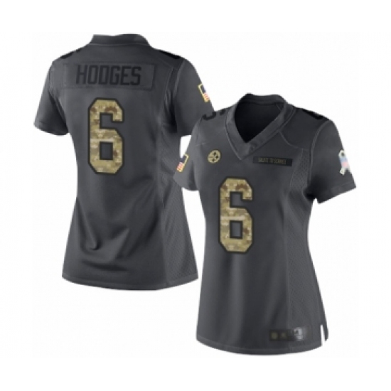 Women's Pittsburgh Steelers 6 Devlin Hodges Limited Black 2016 Salute to Service Football Jersey