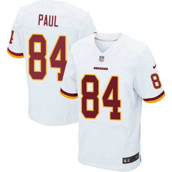 Men's Nike Washington Redskins 84 Niles Paul Elite White NFL Jersey