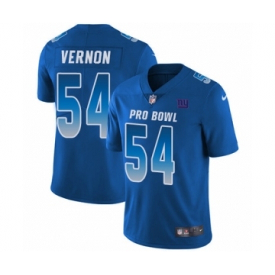 Men's New York Giants 54 Olivier Vernon Limited Royal Blue NFC 2019 Pro Bowl Football Jersey