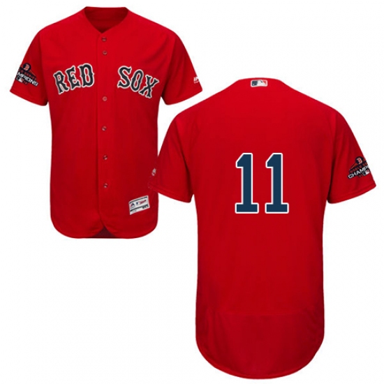 Men's Majestic Boston Red Sox 11 Rafael Devers Red Alternate Flex Base Authentic Collection 2018 World Series Champions MLB Jersey